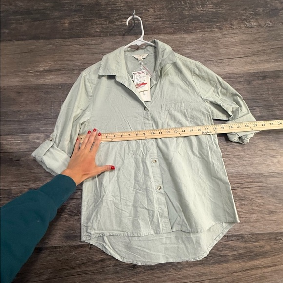 sim & Sam Sage Green Button Down Shirt - Picture 3 of 7